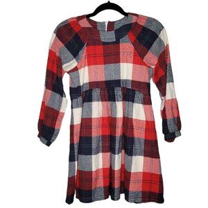 Hannah Kate Girls Red white Blue Plaid flare lined zip up cotton Dress Size 12